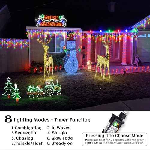 33ft Icicle Lights for Outside
