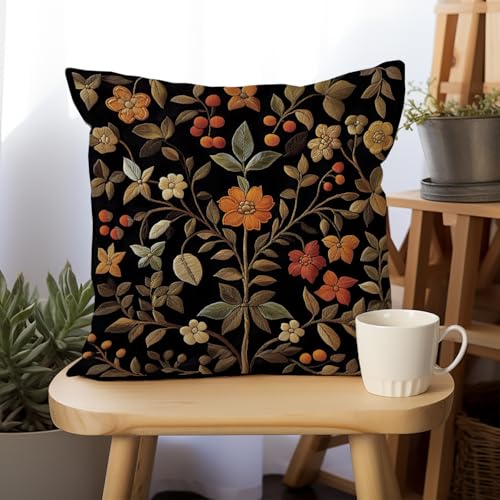 William Morris Abstract Vintage Print Floral Velvet Design Throw Pillow Covers Home Decor