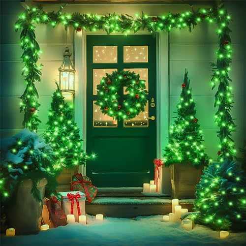 8 Modes 163 FT 500 LED Green Christmas Lights Indoor Outdoor (163 Foot)