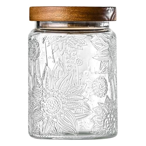 Vintage Glass Jars with Wooden Lids