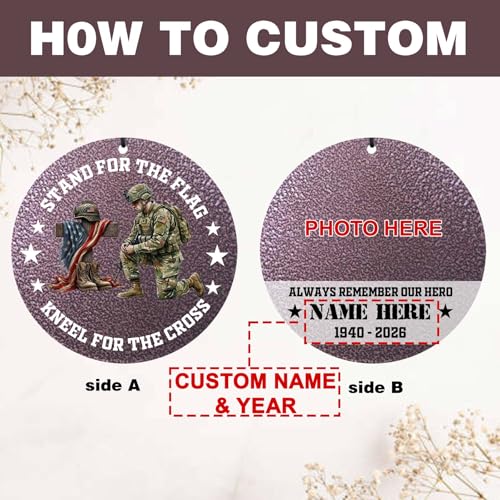 Personalized Memorial Soldier Wind Chimes for Loss Dad Comrade