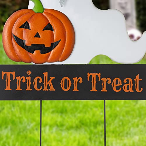 32" Lighted Halloween Ghost Yard Stake with Timer (Rustic)