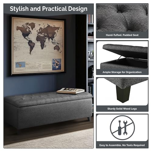 49" Upholstered Storage Bench