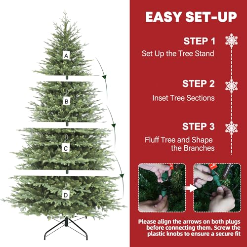 9 ft Prelit Christmas Tree with Realistic PE Foliage