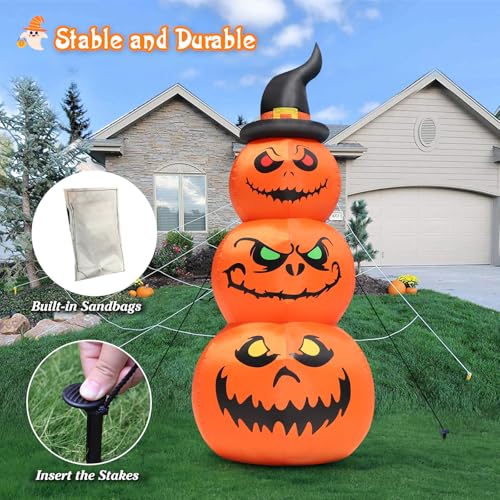 6 FT Halloween Inflatable Pumpkins Outdoor Yard Decorations (6FT Pumpkins)
