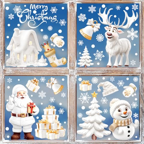 Christmas Window Clings for Glass Windows (9 Count)