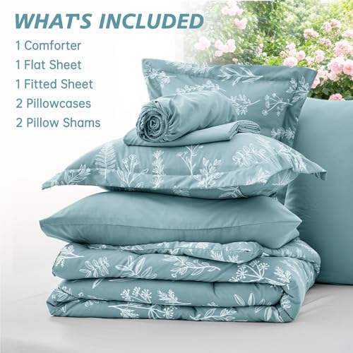 Blue Bed in a Bag Queen 7 Pieces