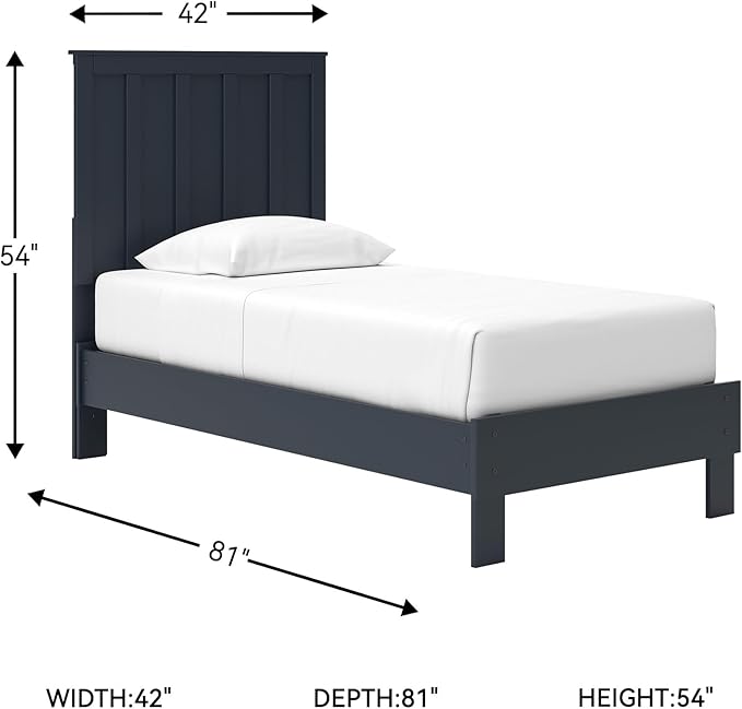 Signature Design by Ashley Simmenfort Casual Twin Platform Bed, Foundation or Box Spring Not Needed, Blue