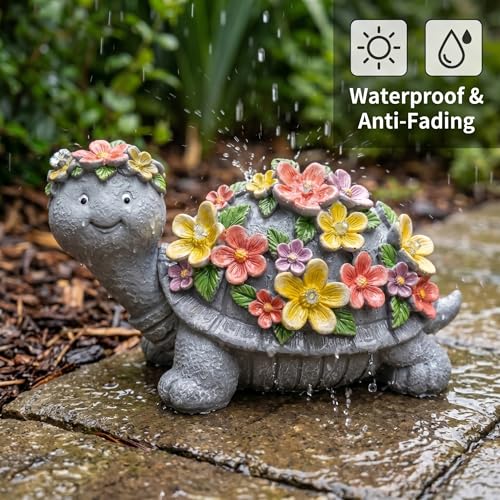 Solar Turtle Statue Garden Decor
