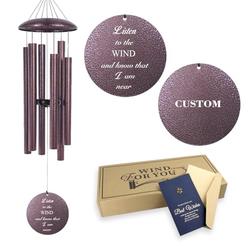 36" Large Deep Tone Personalized Sympathy Wind Chimes