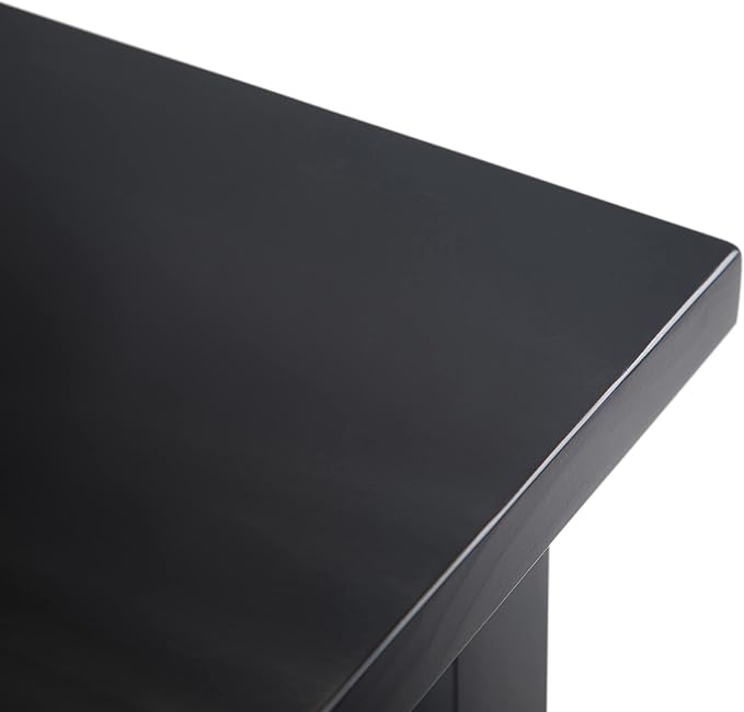 SIMPLIHOME Warm Shaker End Table - 14 inch Wide Solid Wood Narrow Side Table in Black, Transitional Accent Table for Living Room or Bedroom with Drawer, Open Shelf and Square Tapered Legs