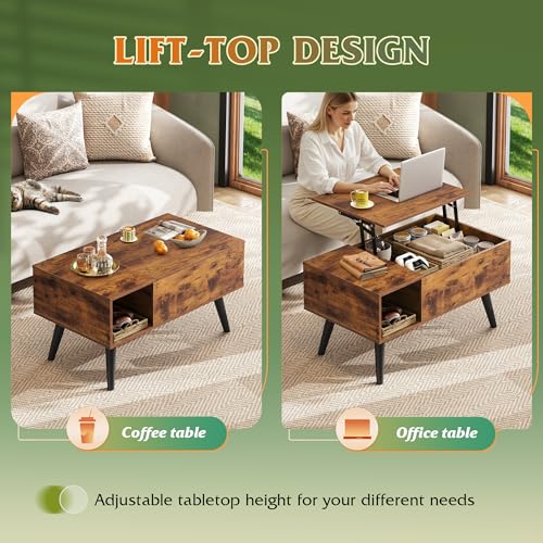 Lift Top Coffee Table with Hidden Storage