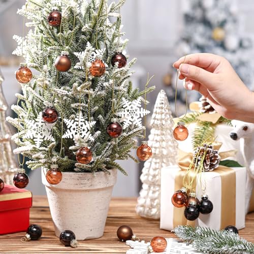 32 Pcs 1'' Mini Glass Christmas Ornament