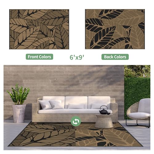 Outdoor Rug Waterproof Plastic Rugs for Patio (54 Sq Ft)