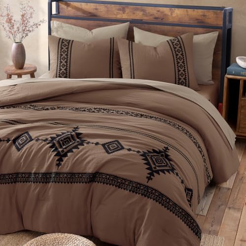 Embroidery California King Comforter Set 7 Pieces Bed in a Bag