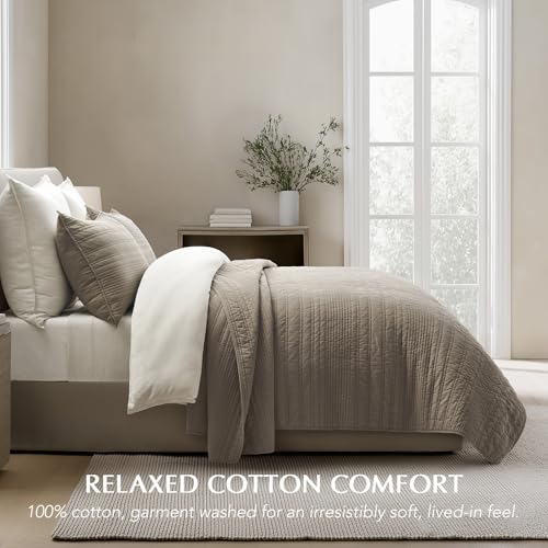 HOME 100% Cotton Modern Lines Quilt Set King Size