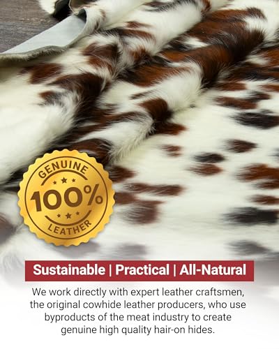 Original Tricolor Cowhide Rug 5x7 ft