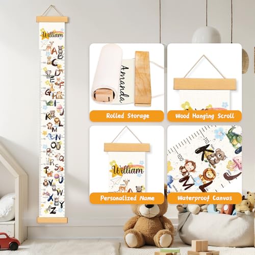 Personalized Name Growth Chart Wall Decor for Kids