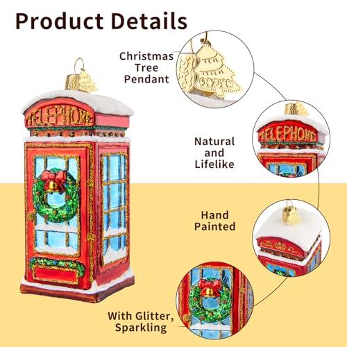 Telephone Booth Christmas Tree Ornaments