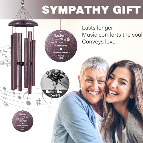36" Large Deep Tone Personalized Sympathy Wind Chimes