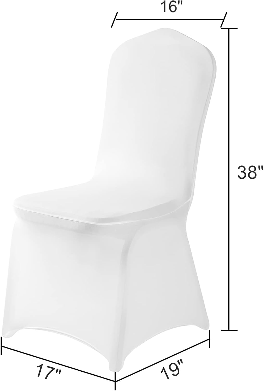 Spandex Chair Cover, 100PCS, Removable and Washable Protector for Living Room, Party, Banquet, Wedding Event, Hotel (White)