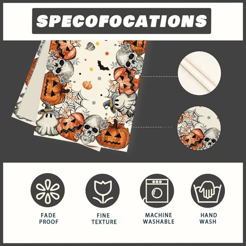 Halloween Skeleton Ghost Table Runner for Table Decoration 13x48 Inch (4.3332 Sq Ft)