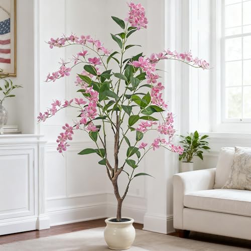 Artificial Jasmine Tree 5ft Beige Flower Pot Fake Trees