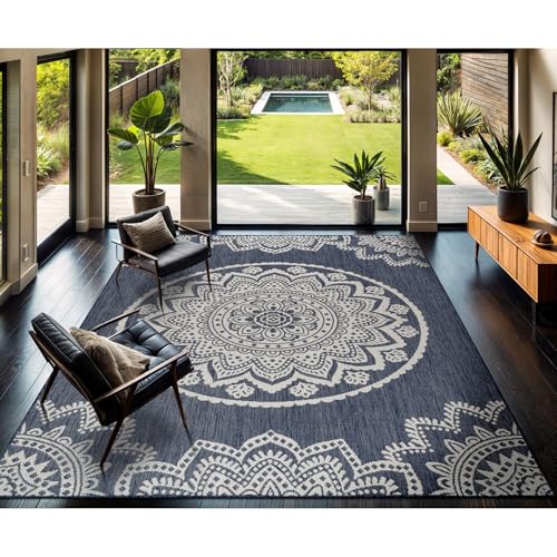 Outdoor Rug 9x12 Modern Area Rugs for Large Indoor and Outdoor Patios and Porches