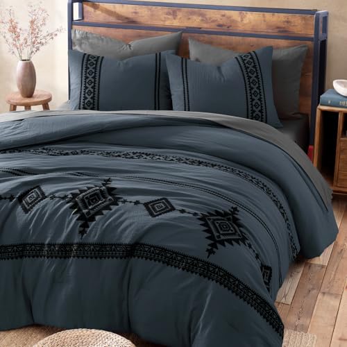 Embroidery California King Comforter Set 7 Pieces Bed in a Bag