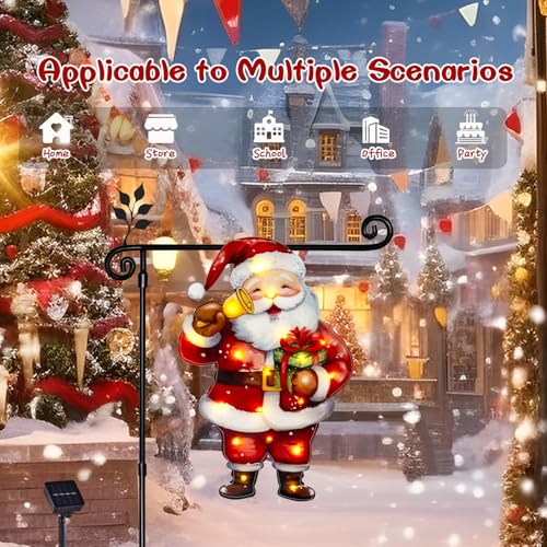 12x18 Lighted Christmas Santa Garden Flag