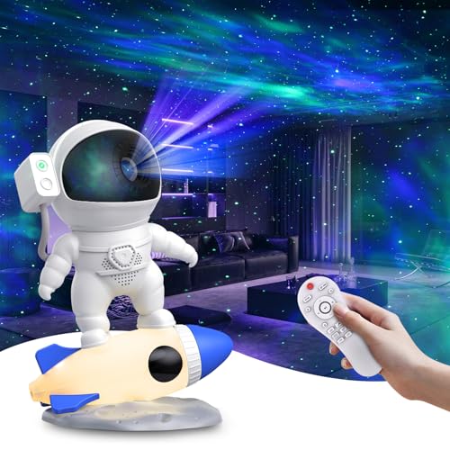 Astronaut Galaxy Projector Night Light with Rocket Lamp