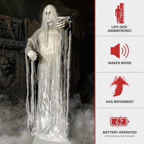 2.6 Ft. Rising Ghost Woman Animatronic with Sound (31" Rising Ghost Woman)
