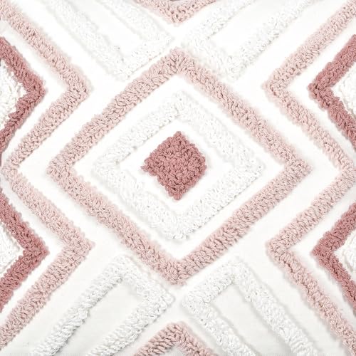 Boho Pillow Covers 18X18 Inch Boho Tufted Throw Pillow Covers Decorative Tassels Cushion Cover Farmhouse Pillow Case for Couch Sofa Bed Living Room Bedroom