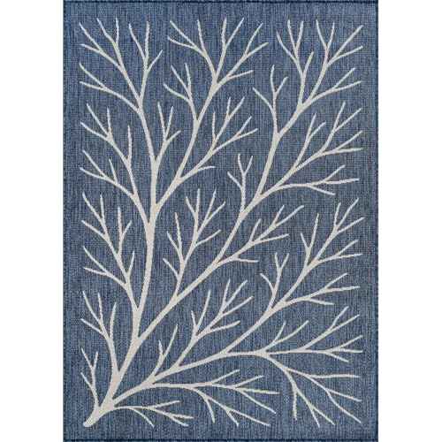 Washable Indoor Outdoor Rug 10x14 Modern Area Rugs Branch Pattern Non Shedding Waterproof Easy Clean Patio Deck Porch Living Room Bedroom Garden RV (140 Sq Ft)