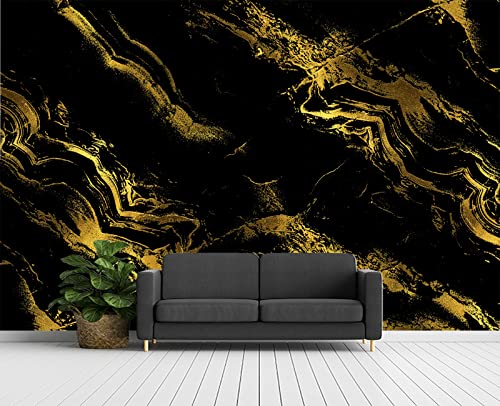 Black Gilded Marble wall Mural Wallpaper for Bedroom 178" x 117" (144.6 Sq Ft)