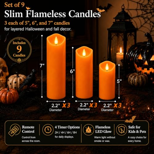 Orange Halloween Flameless Candles