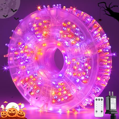 400LED Orange and Purple Halloween Lights Indoor Outdoor (132 Foot)