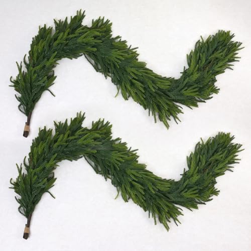 6FT Artificial Norfolk Pine Garland 2 Pack (12 Foot)