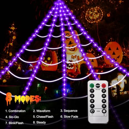 Spider Webs Halloween Decorations (Purple / 16.4Ft)