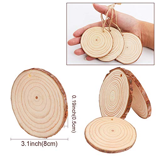 Natural Wood Slices Christmas Ornaments (50 Count)