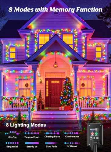 2 Pack Solar Christmas String Lights Outdoor (144 Foot)