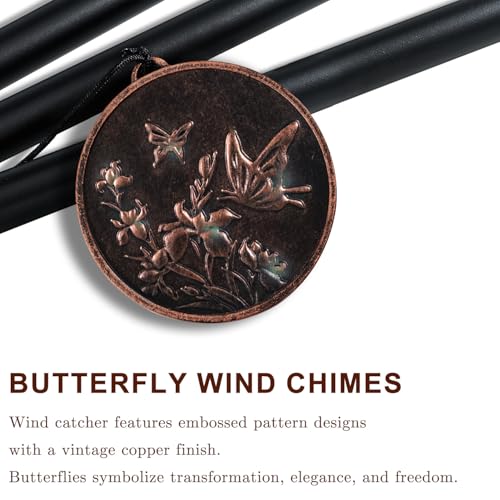 34" Butterfly Wind Chimes for Outside