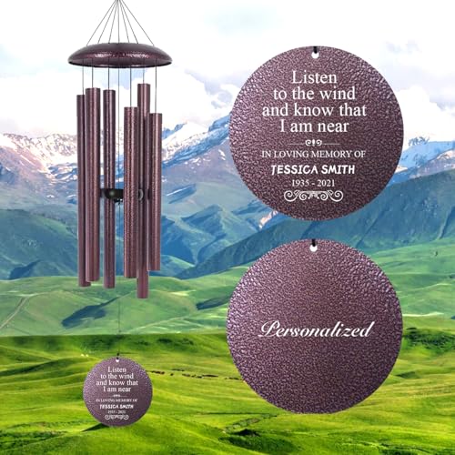 36" Large Deep Tone Personalized Sympathy Wind Chimes