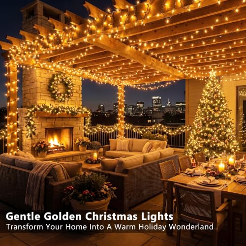 Gold Christmas Lights 300 Count 69.6ft Incandescent String Lights