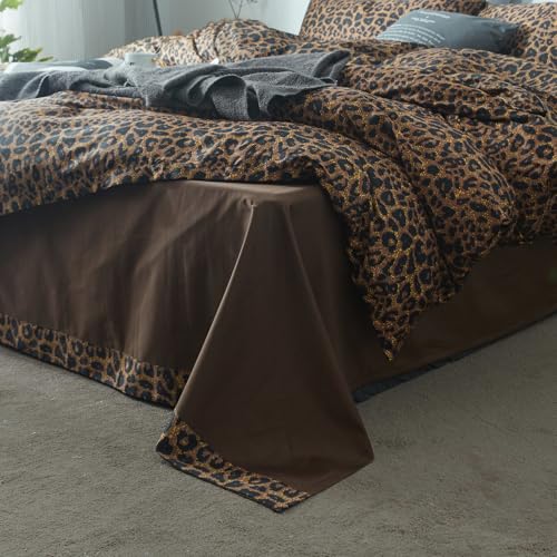 Full Comforter Set Leopard Print Comforter 3 Pieces Animal Cheetah Printed Comforter Set Soft Fluffy Brown