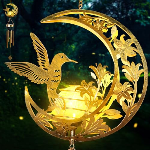 Moon Hummingbird Wind Chime Outdoor