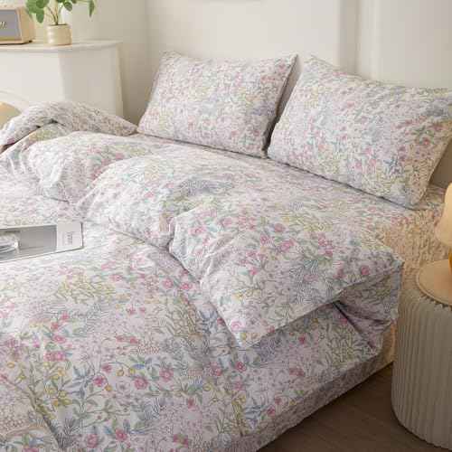 Botanical Floral Comforter Set Twin XL Aesthetic Cottagecore Bedding Set