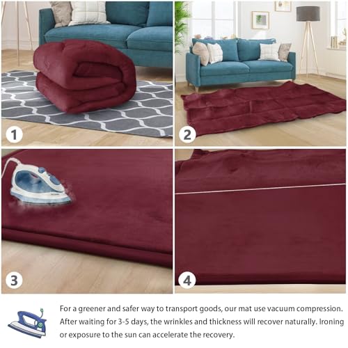 Baby Play Mat for Floor Nursery Muscle Mat Area Rug Playroom Rug 79x158" Elastic Foam 1.3" Thick Crawling Mat for Babies