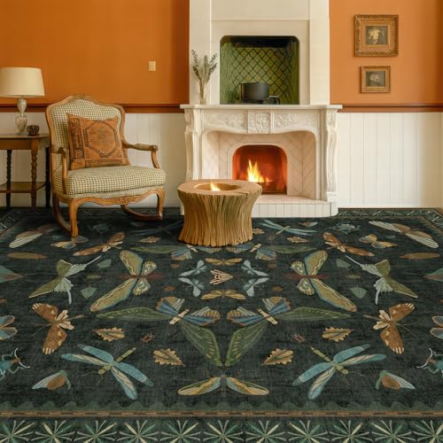 6x9 Dark Green Area Rugs for Dining Room (54 Sq Ft)