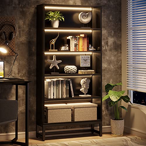 Tall Bookcase Black Bookshelf